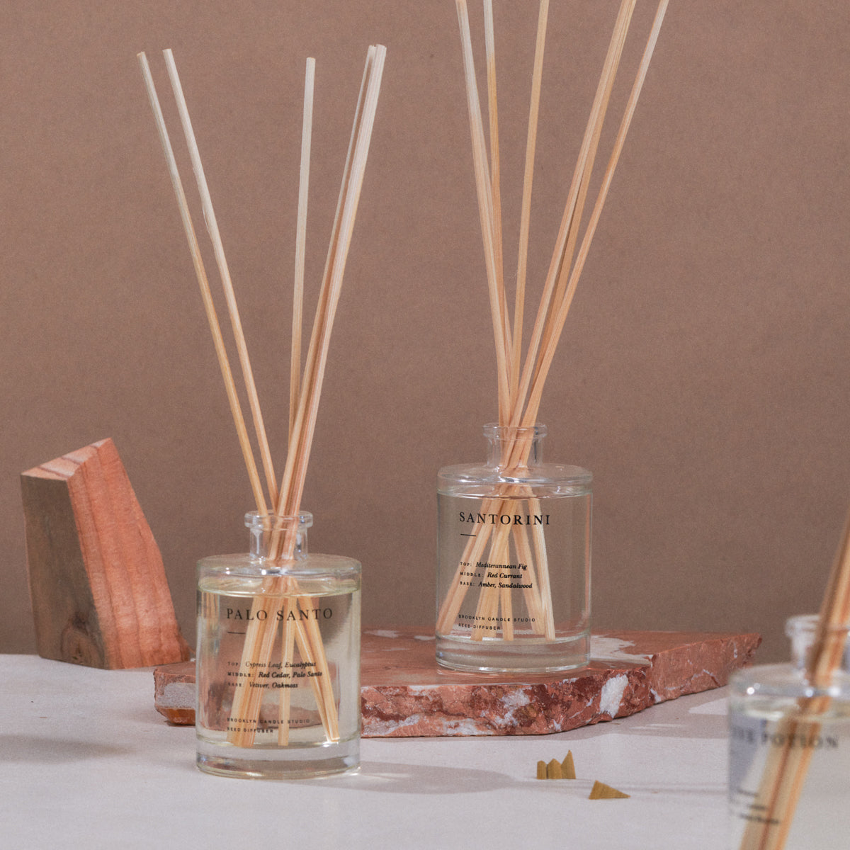 Brooklyn Candle Studio reed diffusers Palo Santo and Santorini