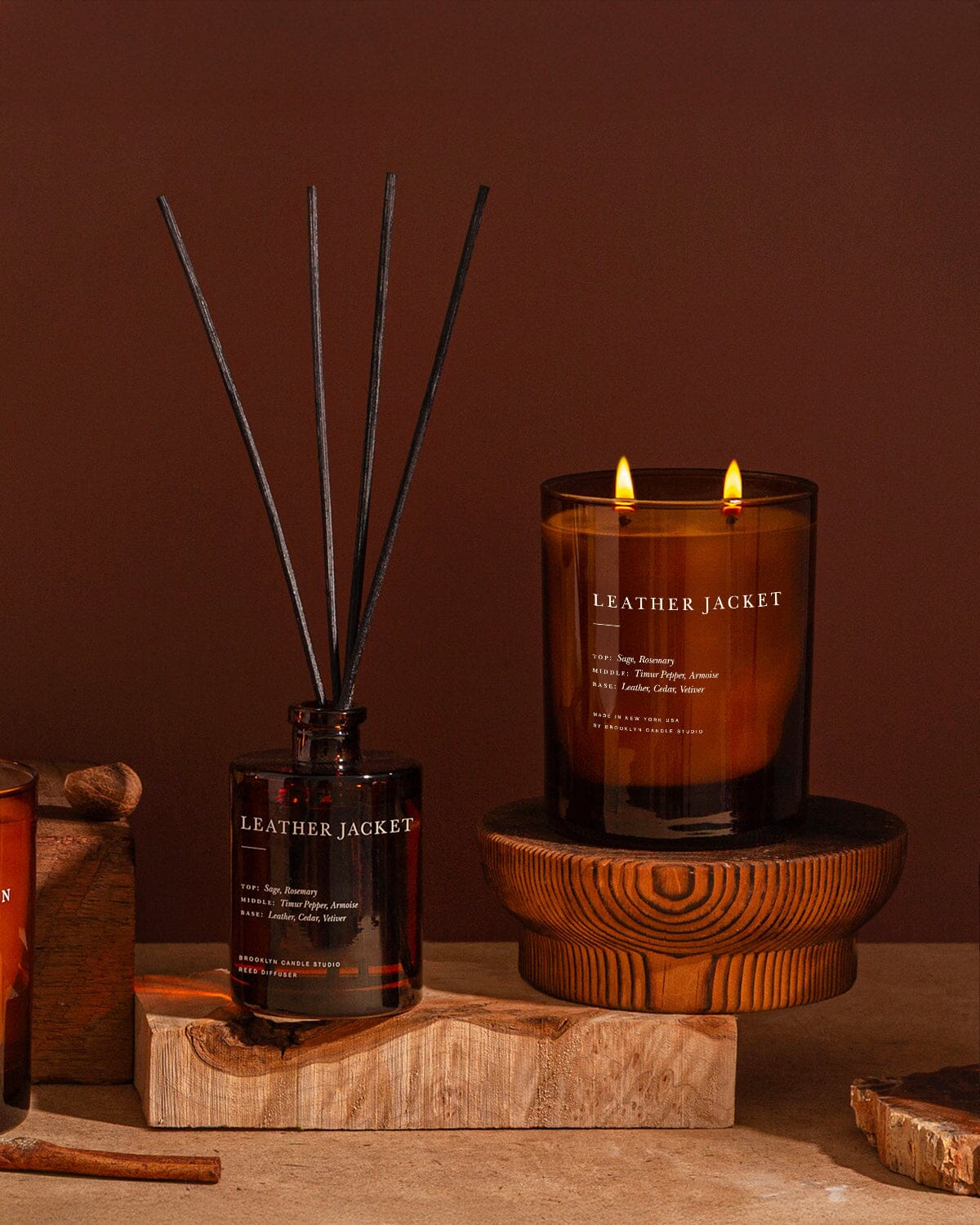 Leather Jacket Candle + Diffuser Duo 2026 Cabin Collection Brooklyn Candle Studio