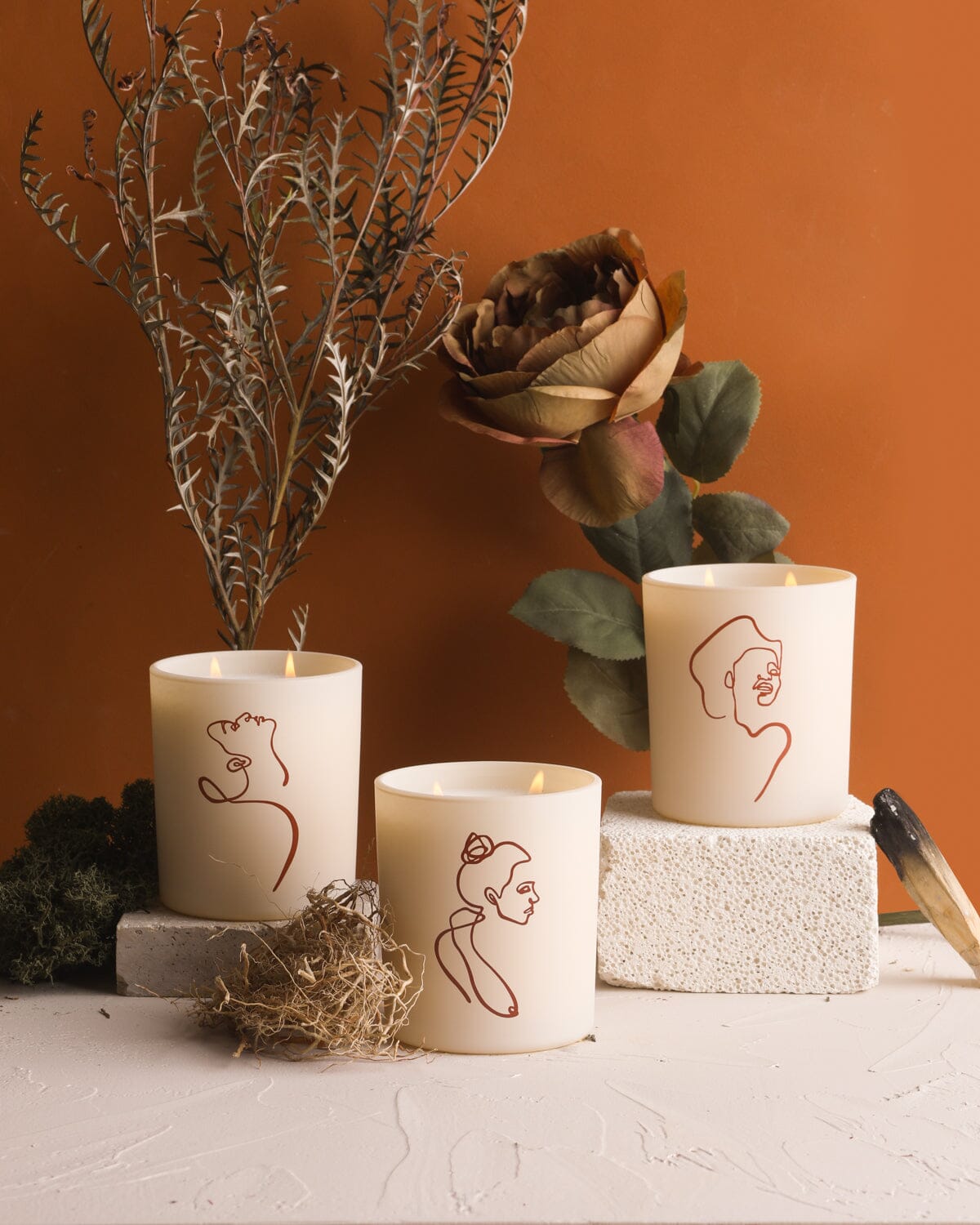 Allison Kunath Artist Edition Candle Set: Mojave Embers, Saffron Bloom, Petrichor Allison Kunath Brooklyn Candle Studio