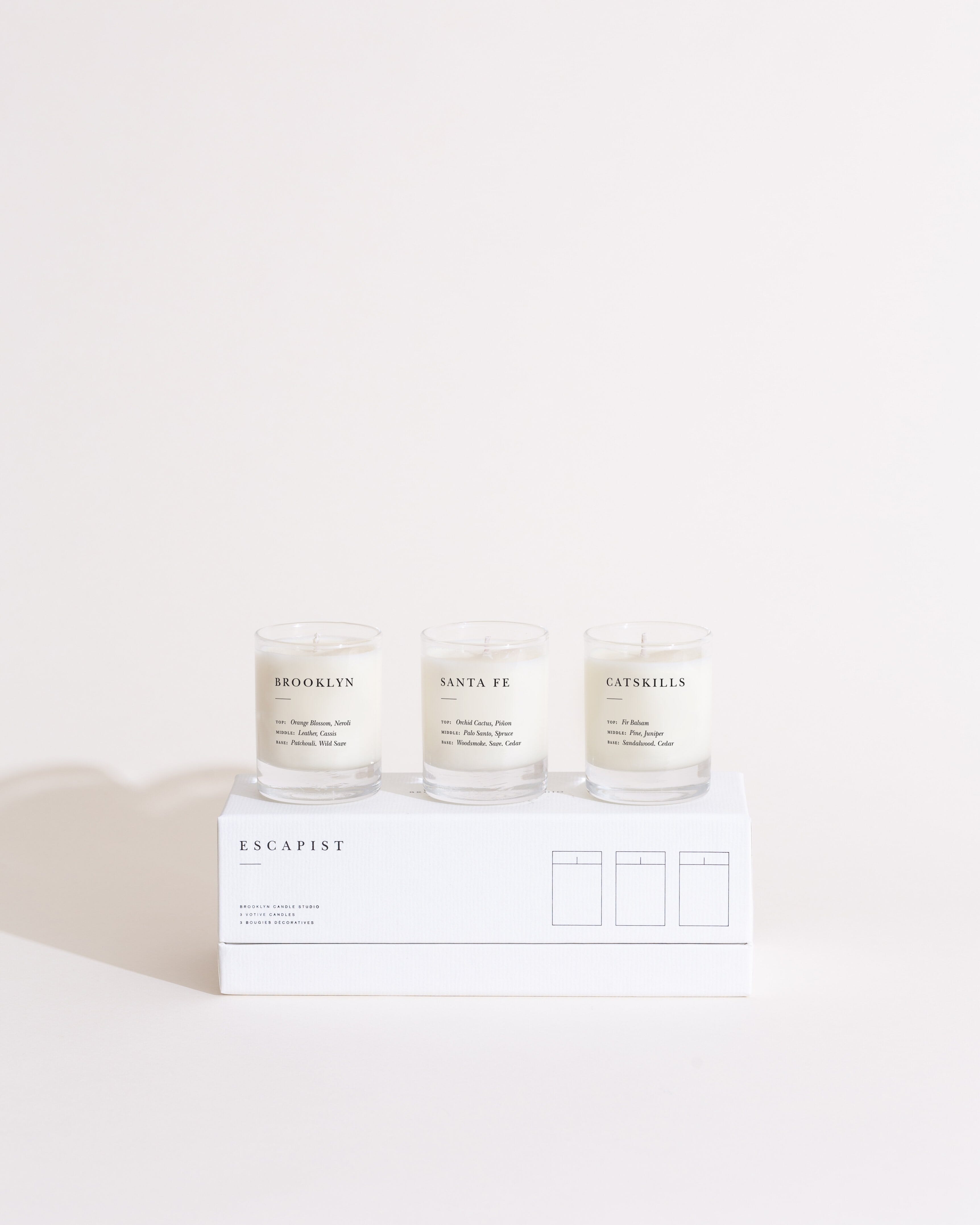 Mini Candle Gift Set Escapist Collection Brooklyn Candle Studio Smoke + Woods: Santa Fe / Brooklyn / Catskills