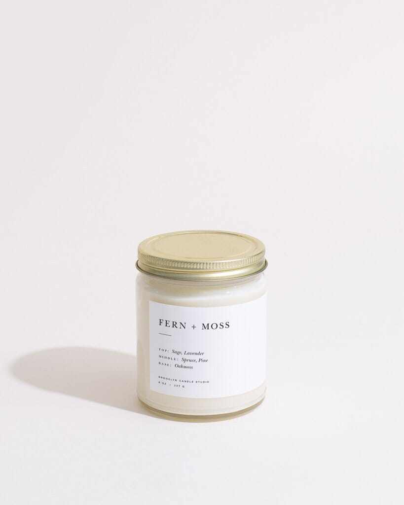 Fern + Moss Jar Candle Minimalist Brooklyn Candle Studio