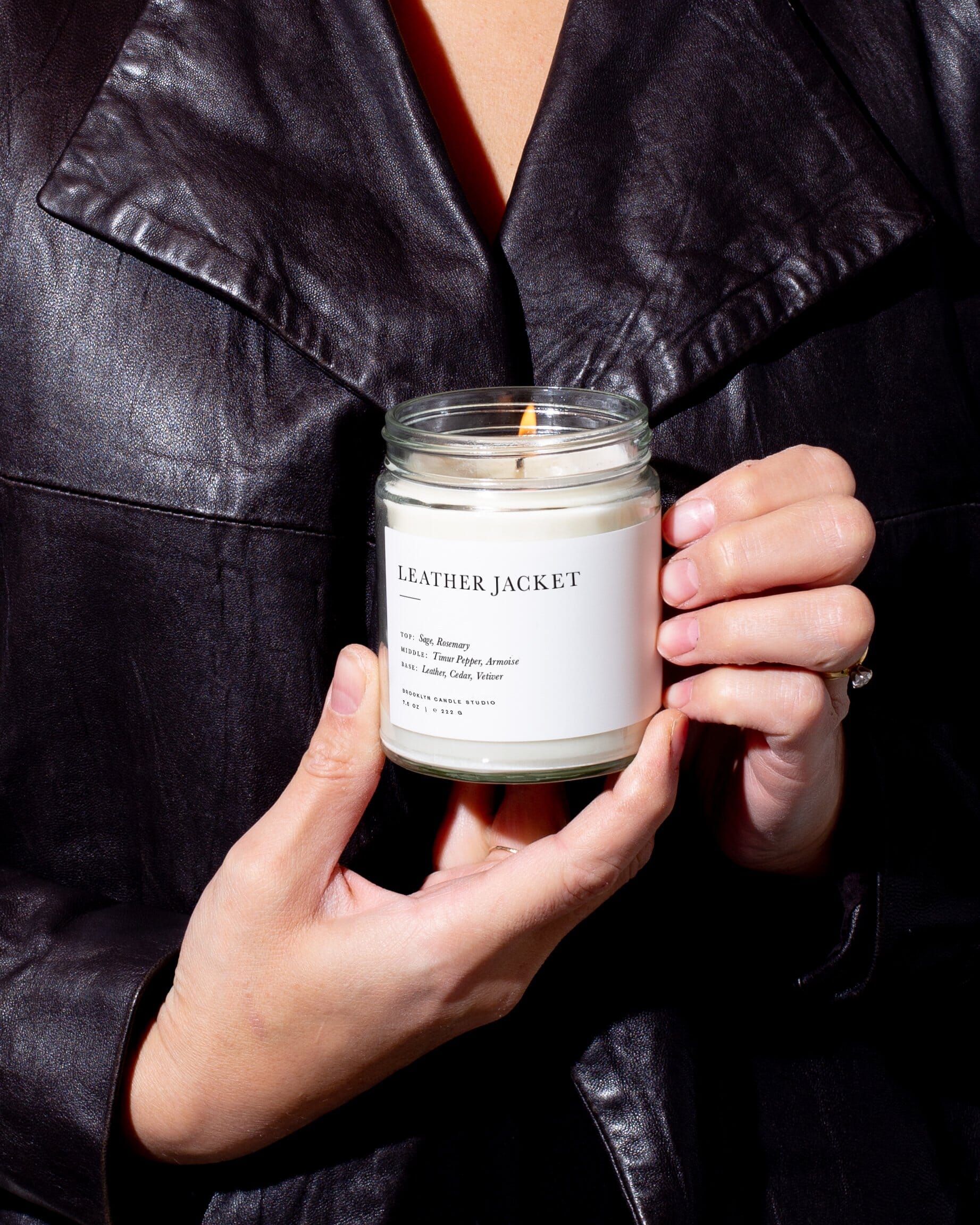 Leather Jacket Jar Candle Minimalist Brooklyn Candle Studio