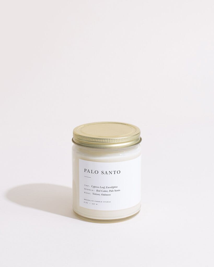 Palo Santo Jar Candle Minimalist Brooklyn Candle Studio