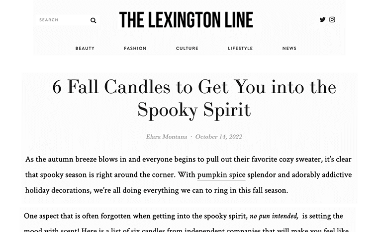 LEXINGTON LINE: OCTOBER 2022