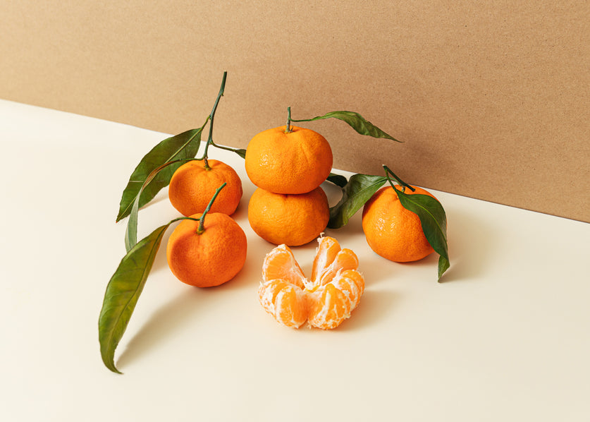 Fresh clementines cut