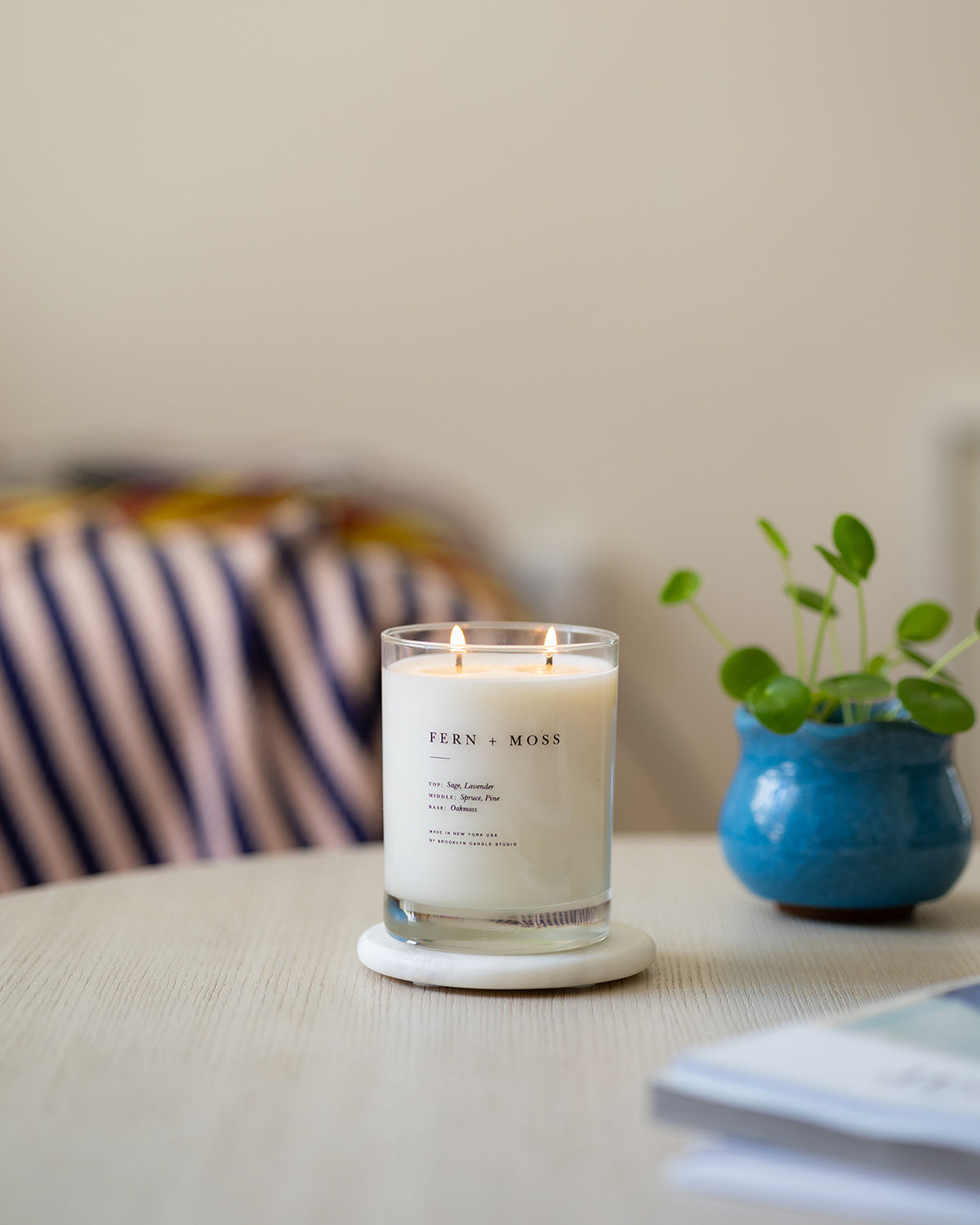 Fern + Moss Classic 2-Wick Candle Escapist Collection Brooklyn Candle Studio 