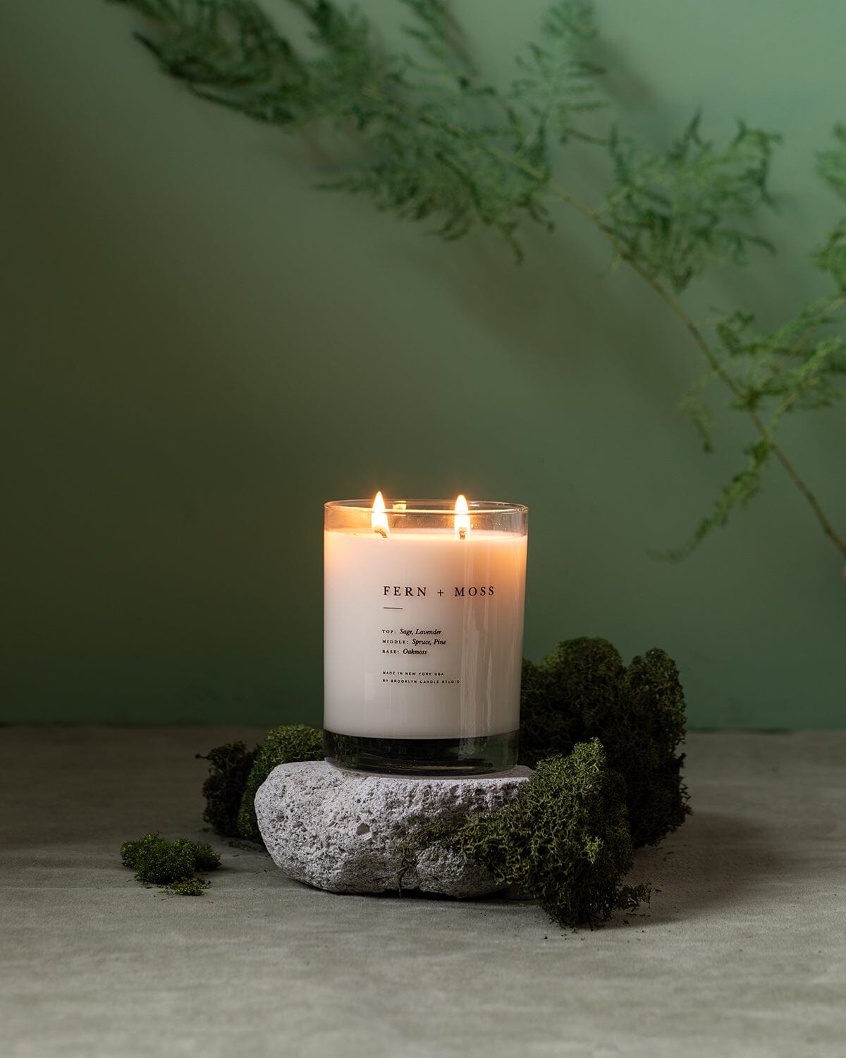 Fern + Moss Classic 2-Wick Candle Escapist Collection Brooklyn Candle Studio 