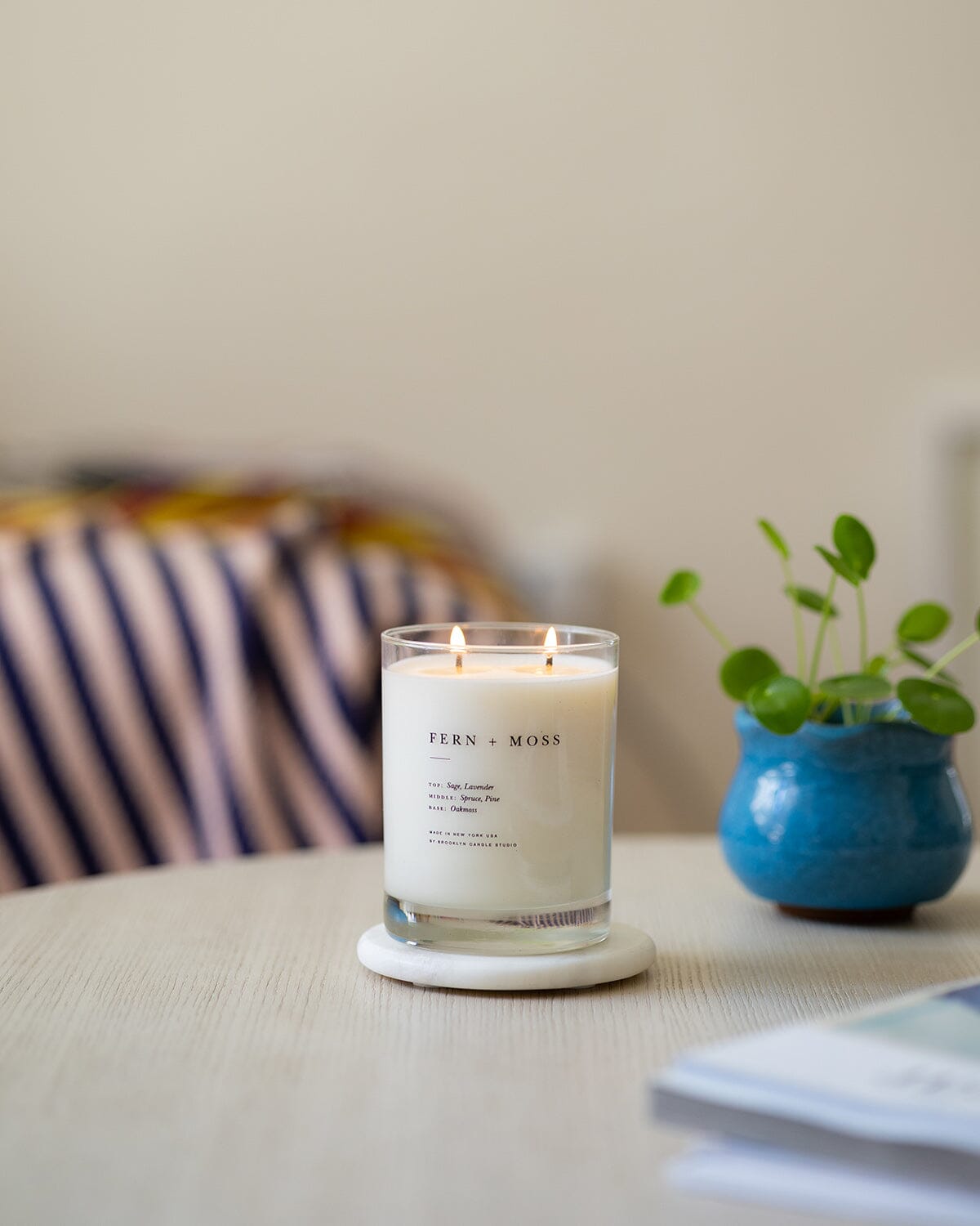 Fern + Moss Classic 2-Wick Candle Escapist Collection Brooklyn Candle Studio 