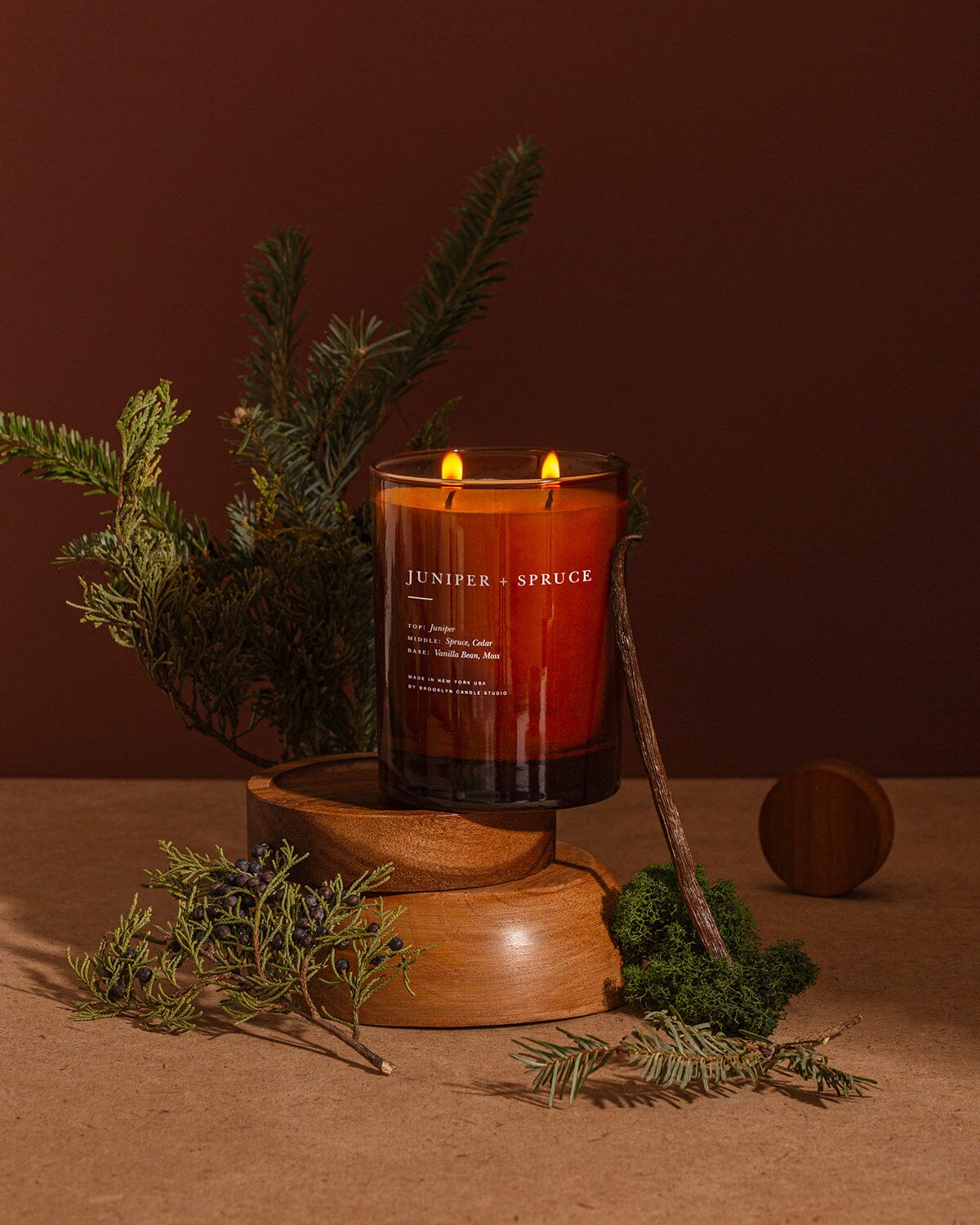 Juniper + Spruce 2-Wick Candle Limited Edition Brooklyn Candle Studio 