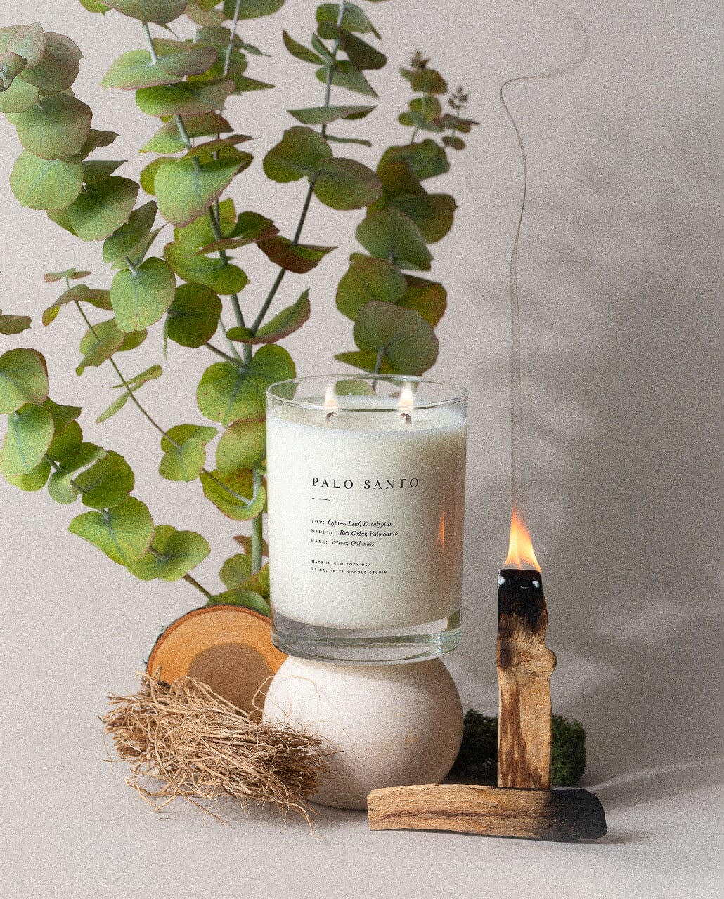 Palo Santo Classic 2-Wick Candle Escapist Collection Brooklyn Candle Studio 