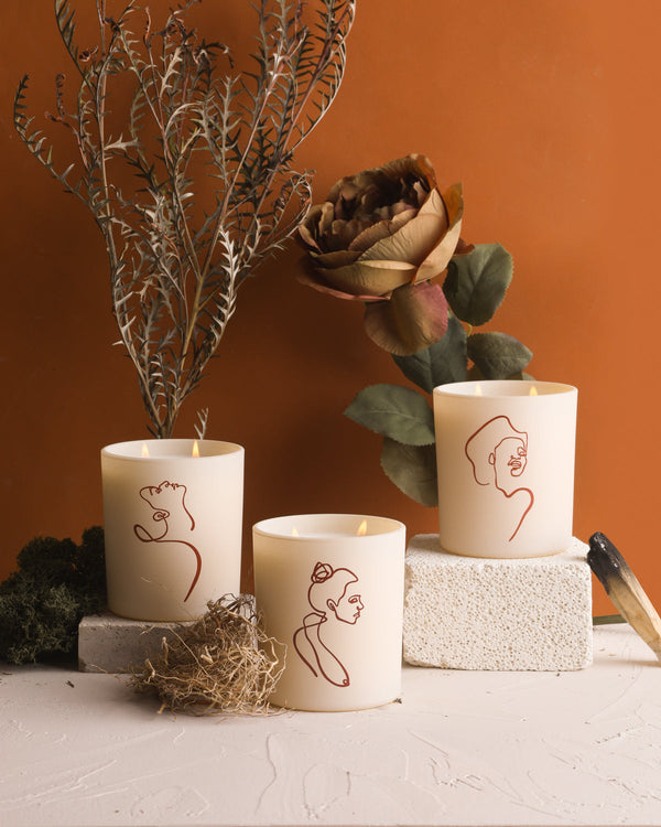 Allison Kunath Artist Edition Candle Set: Mojave Embers, Saffron Bloom, Petrichor Allison Kunath Brooklyn Candle Studio 
