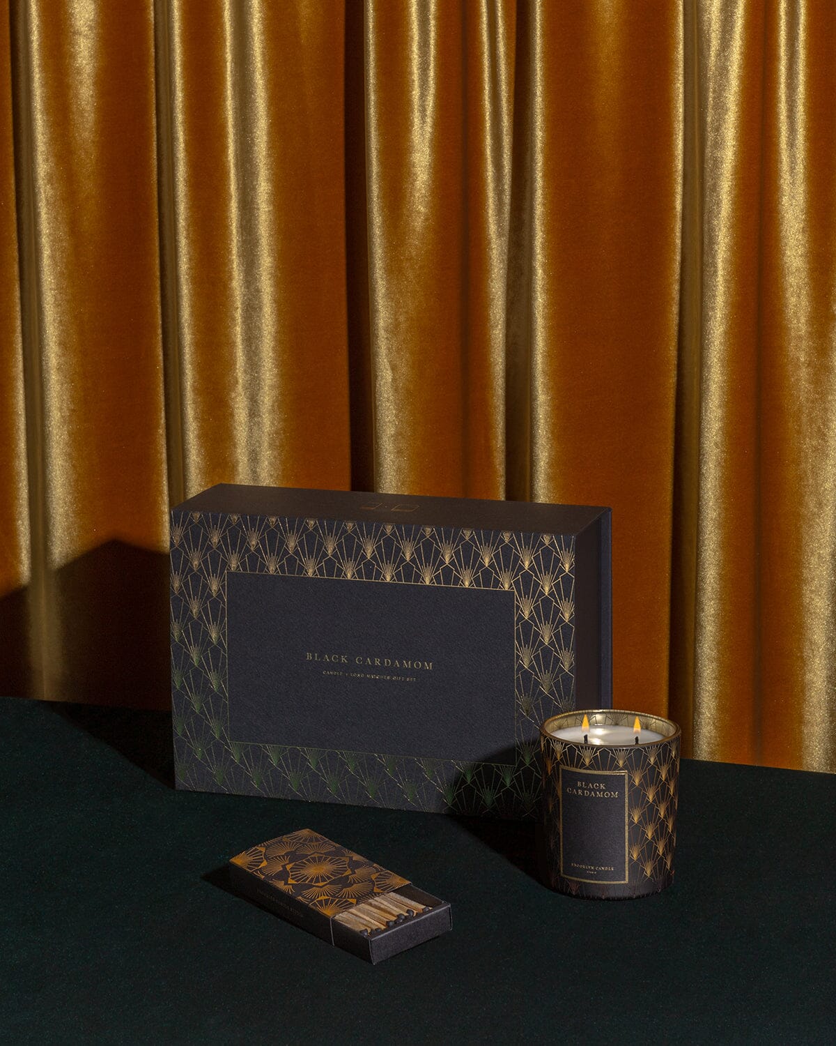 Black Cardamom Holiday Candle + Matches Gift Set Limited Edition Brooklyn Candle Studio 