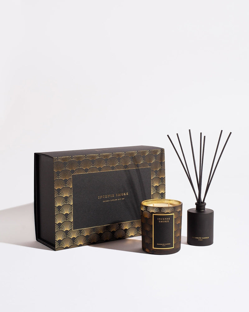 Incense Smoke Holiday Candle + Diffuser Gift Set Limited Edition Brooklyn Candle Studio 