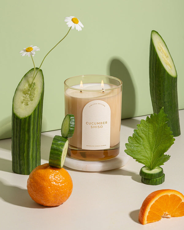 Limited Edition Cucumber Shiso Candle Minimalist Brooklyn Candle Studio 
