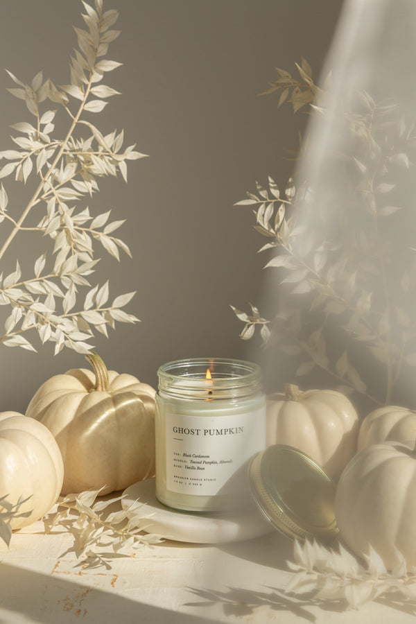 Limited Edition Ghost Pumpkin Candle Minimalist Brooklyn Candle Studio 