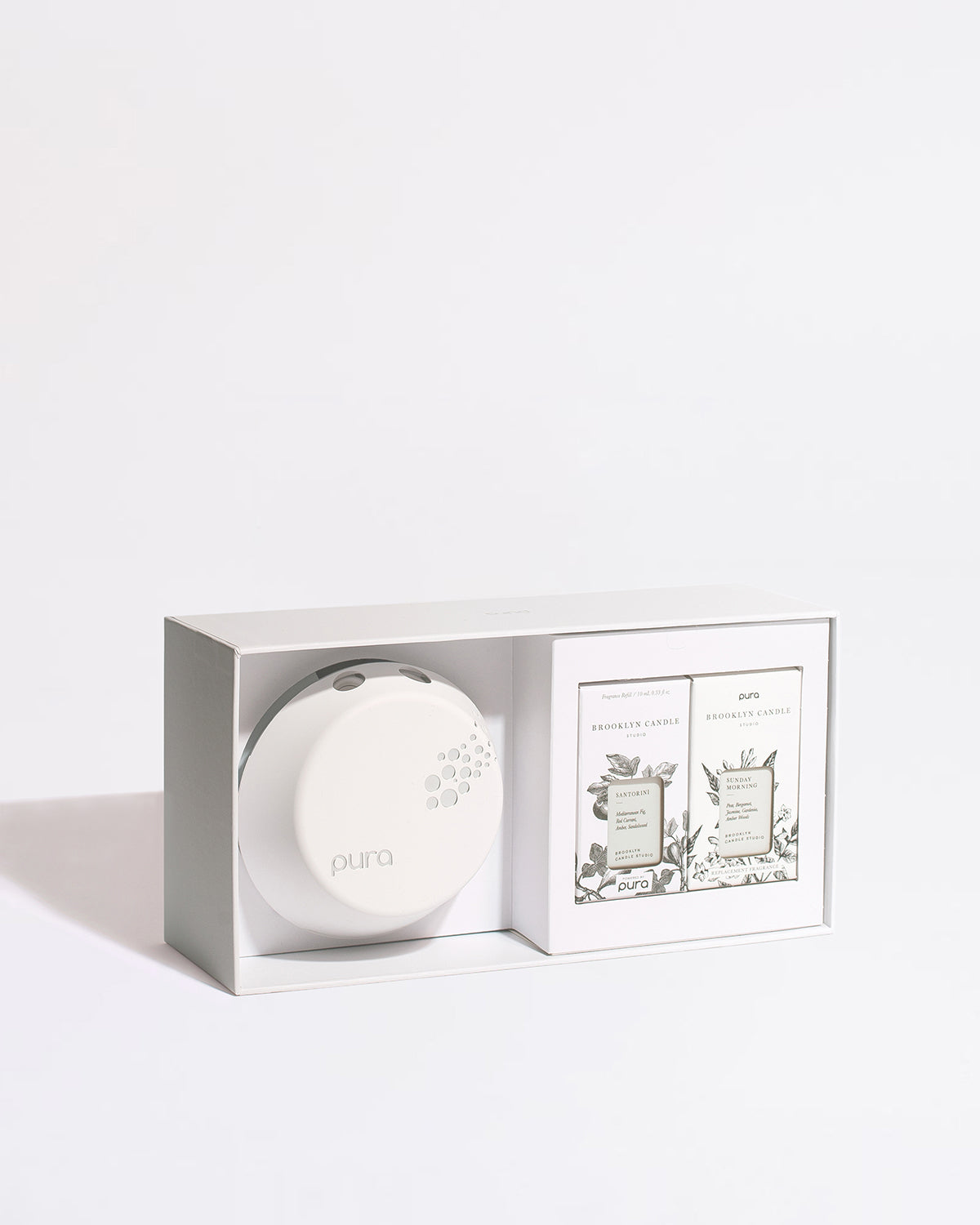 Pura Smart Fragrance Diffuser Kit - Santorini + Sunday Morning Gifting & Accessories Brooklyn Candle Studio 